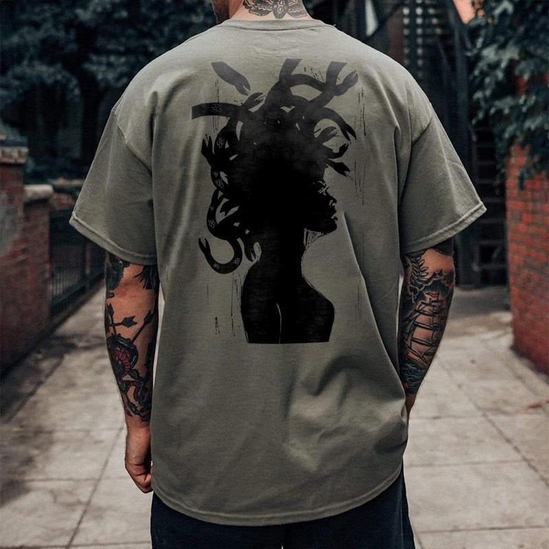 Snake character printed designer round neck T-shirt - Naughty Clothes Men