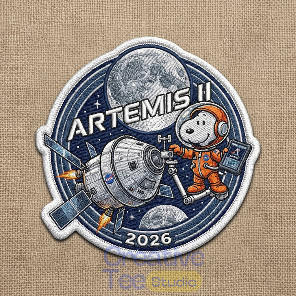 Snoopy Artemis II Mission Embroidered Iron-On Patch