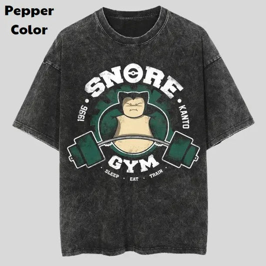 Snorlax Snore Gym Vintage Tee, Snorlax T-Shirt, Pokemon Graphic Tees, Unisex Anime Shirt, Sweatshirt, Gym Shirt Menswear Womenswear Streetwear