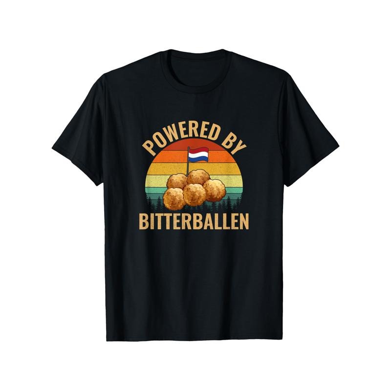 Soft & Breathable Cotton T-Shirt with Unique Bitterballen Design - Perfect Gift for Men, Women, and Friends on Thanksgiving & Christmas | Casual Fit, Short Sleeve, Crew Neck, Machine Washable - Black Made in USA