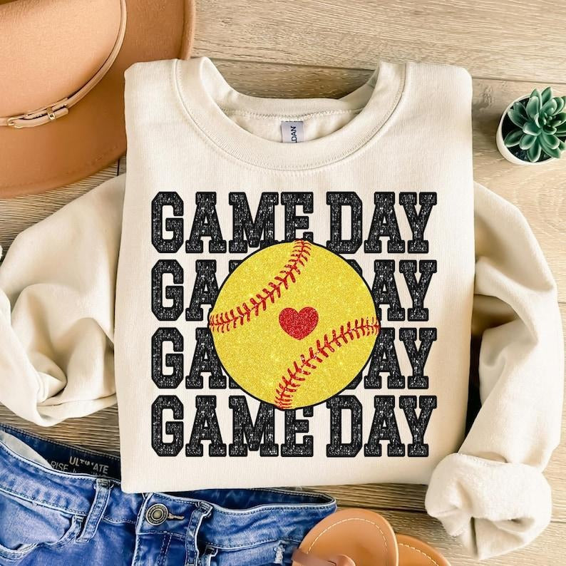 Softball Game Day Softball Mama , Softball Mom Coquette, Tis the Season Sweatshirt