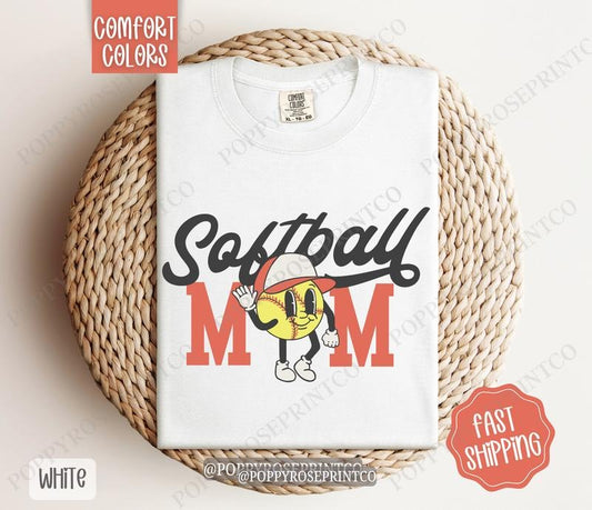 Softball Mom Comfort Colors, Mom Tee, Softball Mom Women's Tshirt