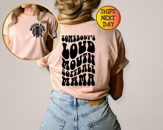 Softball Mom Shirt, Somebody's Loud Mouth Softball Mama Shirt, Softball Shirts For Women, Sports Mom Shirt, Softball Mama  T-shirt, sweater and Hoodie