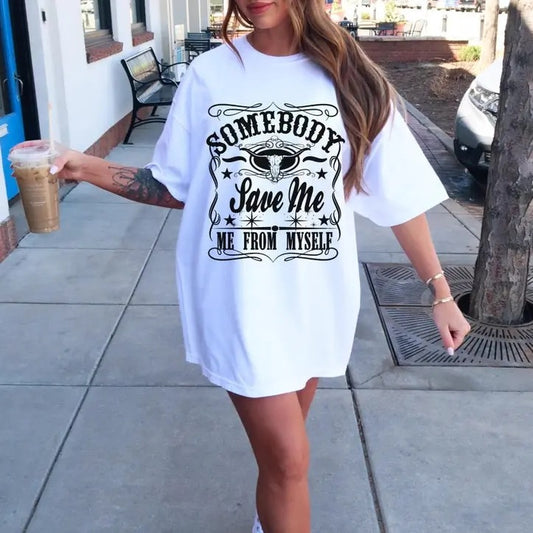 Somebody Save Me From Myself Tshirt, Music Shirt, Country Music Outfit, Sweatshirt Top Womenswear Casual Comfort
