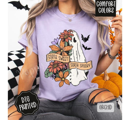 Sorta Sweet Sorta Spooky Comfort Colors, Trendy Women's Halloween Tshirt