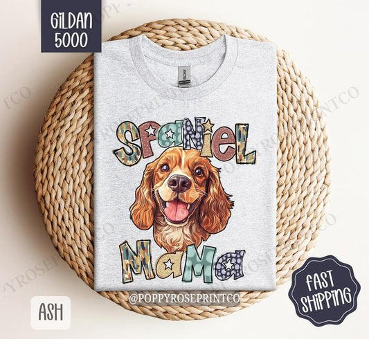 Spaniel Mama Shirt Gildan, Dog Mom Women's Tee, Cute Spaniel Mama Women's Tshirt Plus Sizes