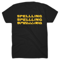 Yellow SPELLLING Black T-Shirt Hoodie, Sweatshirt | CoreVibeTees.com (Image 1)