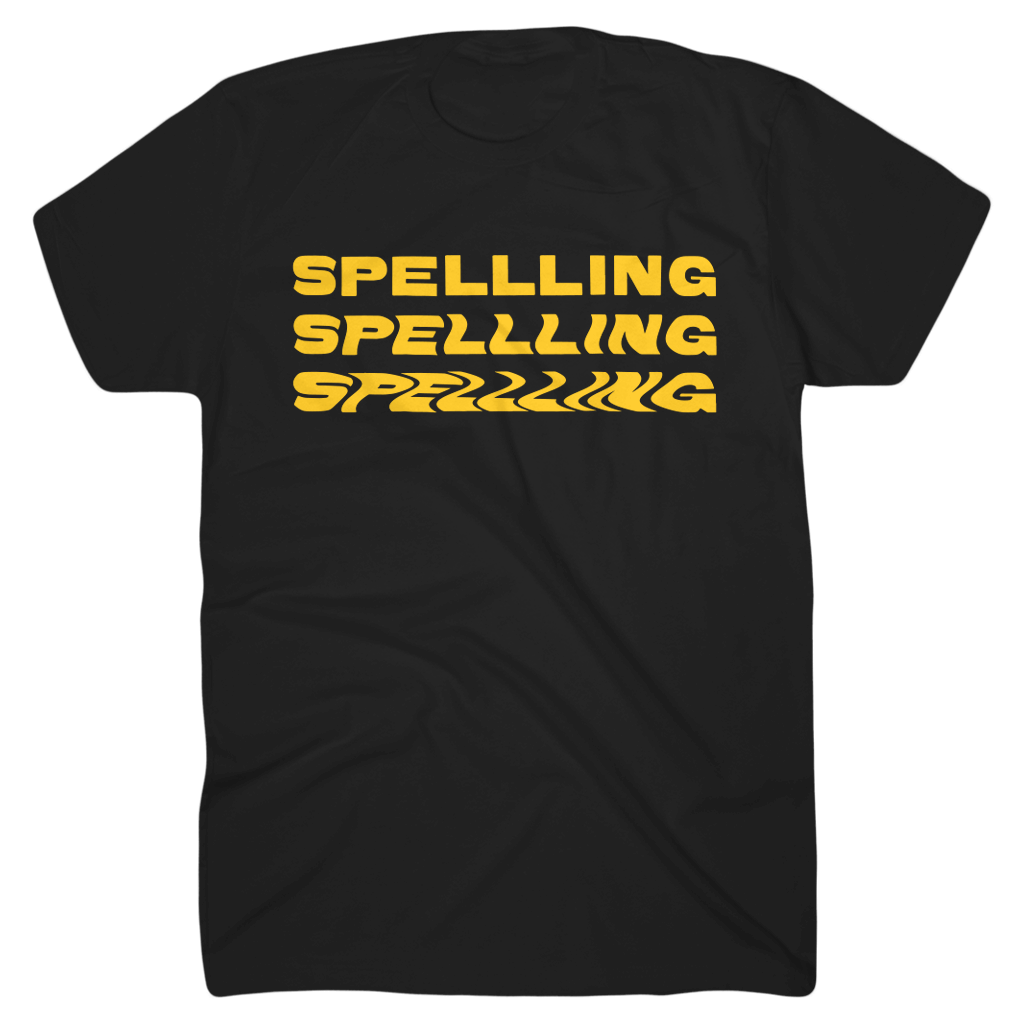 Yellow SPELLLING Black T-Shirt Hoodie, Sweatshirt | CoreVibeTees.com (Image 1)