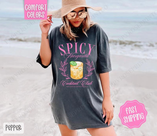 Spicy Margarita Comfort Colors Shirt, Cute Cocktail Tshirt, Trendy Margarita Tee