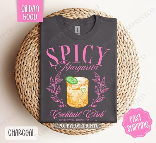 Spicy Margarita Gildan Shirt, Cute Cocktail Tshirt, Trendy Margarita Tee