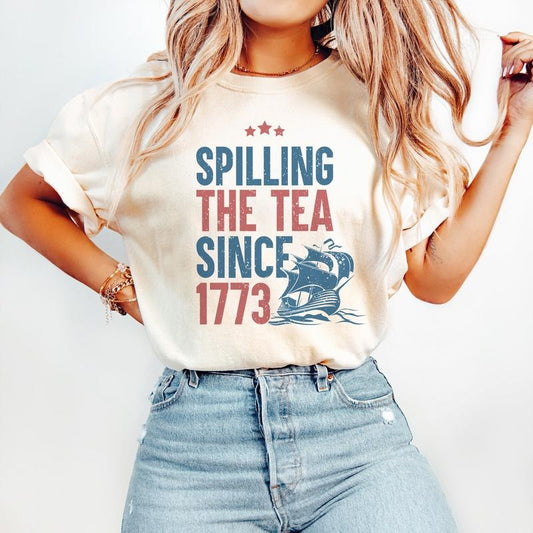 Spilling The Tea Since 1773 Comfort Colors Shirt, Usa Patriotic Tee,  4th of July Shirt, Fourth Of July Shirt, America Shirt