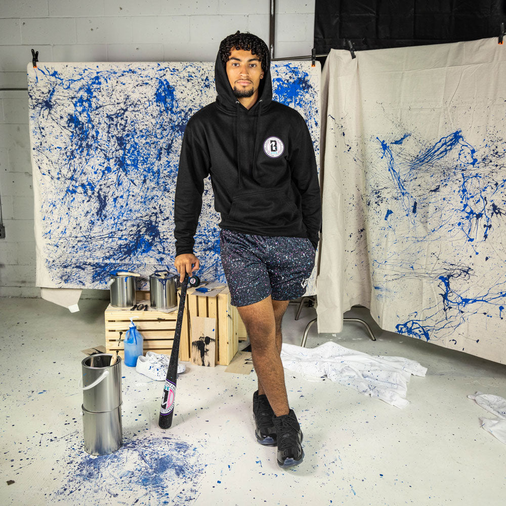 Splatter Hoodie - Black/Galaxy T-Shirts, Sweatshirt | CoreVibeTees.com (Image 5)