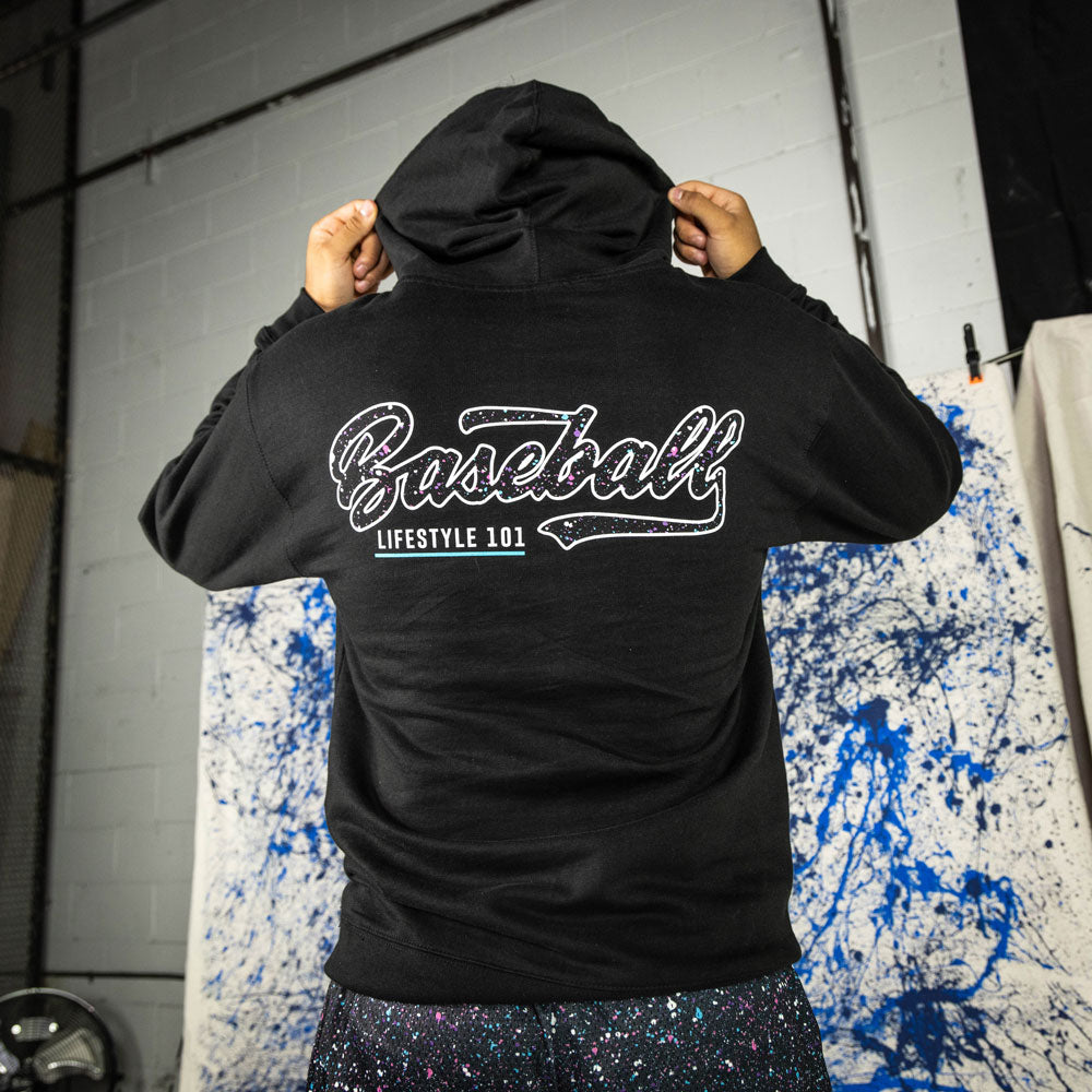 Splatter Youth Hoodie - Black/Galaxy T-Shirts, Sweatshirt | CoreVibeTees.com (Image 3)