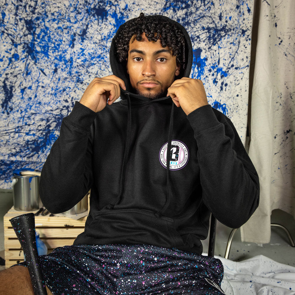 Splatter Hoodie - Black/Galaxy T-Shirts, Sweatshirt | CoreVibeTees.com (Image 3)