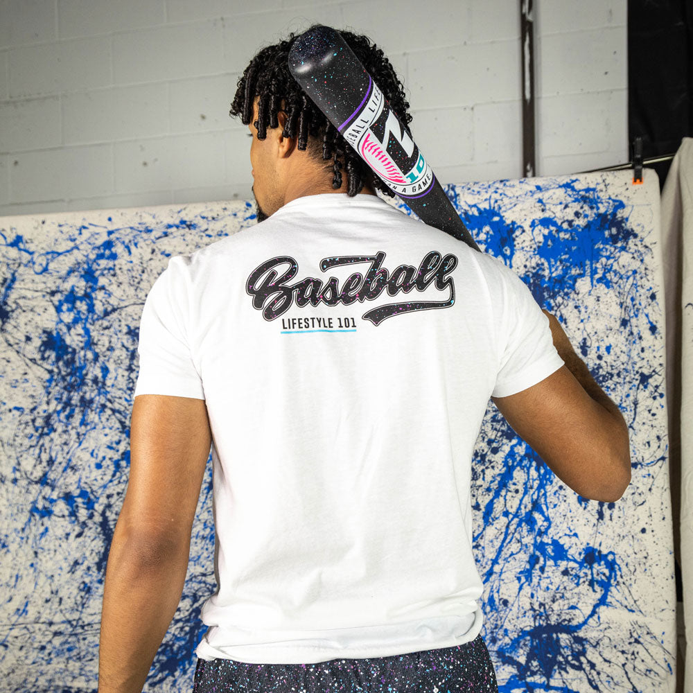 Splatter Tee - White/Galaxy Hoodie, Sweatshirt | CoreVibeTees.com (Image 4)