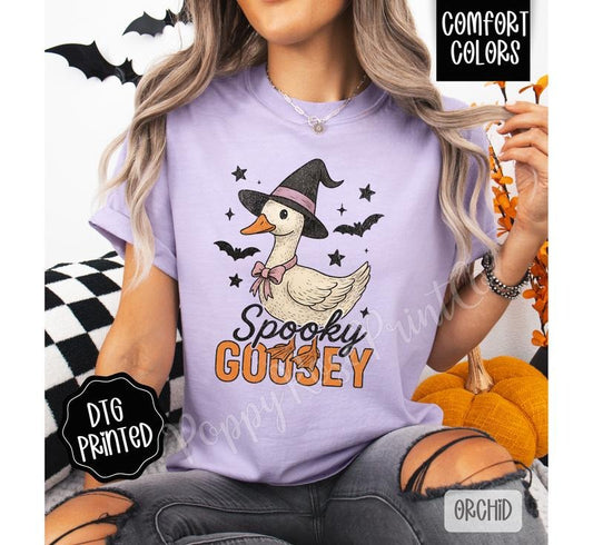 Spooky Goosey Shirt Comfort Colors, Trendy Halloween Tshirt