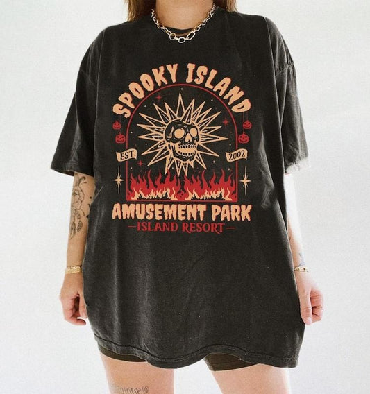 Spooky Island Shirt, Retro Halloween Movie, Disco Skull T-Shirt, 90s Nostalgia Halloween, Summer Spooky Shirt, Gift Ideastyle{n002}2