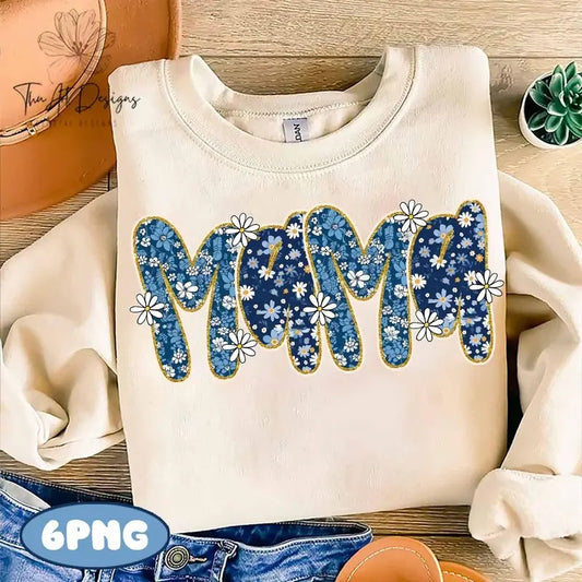 Spring Floral Mama Shirt, Bundle, Mother's Day Shirt, Mama Shirt Sublimation, Easter Shirt, Preppy Floral Shirt, Trendy Mama Shirt, Cute Floral Design