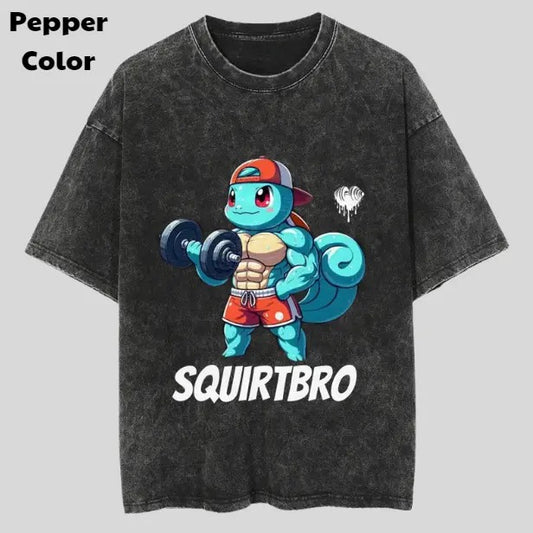 Squirtbro Vintage Graphic Tees, Squirtle T-Shirt, Pokemon Anime Shirt, Unisex Gym T-Shirt, Gift For Men Women, Menswear Womenswear Streetwear