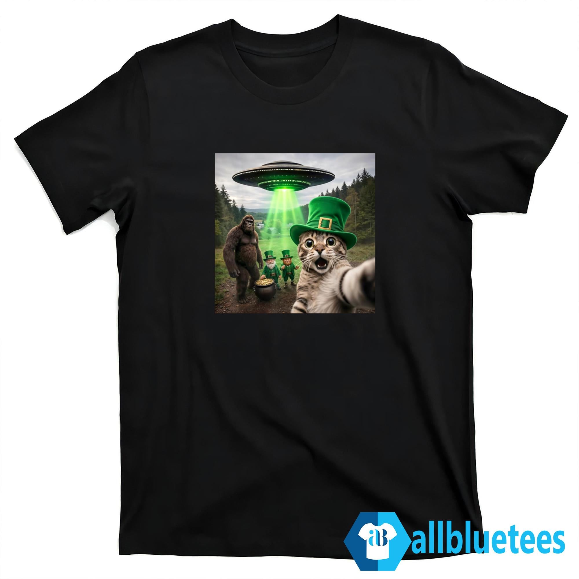 St. Patrick’s Day Funny Cat Selfie Shirt