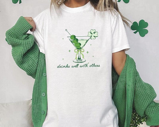 St Patricks Day Sweatshirt, Martini Cocktail St Patrick's Day Womens Tee, Irish Girl Tee, St. Pattys Day Shirt, Martini Lucky Shirt