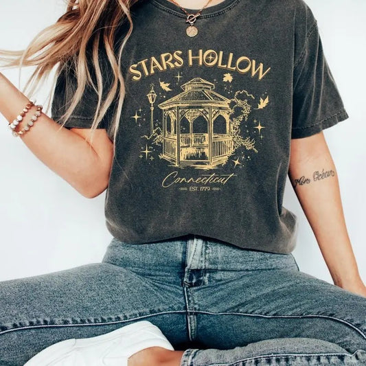 Stars Hollow  tshirt, Stars Hollow Where You Lead I Will Follow Shirt, Stars Hollow Tshirt, Retro Style Lukes Diner Crewneck Shirt