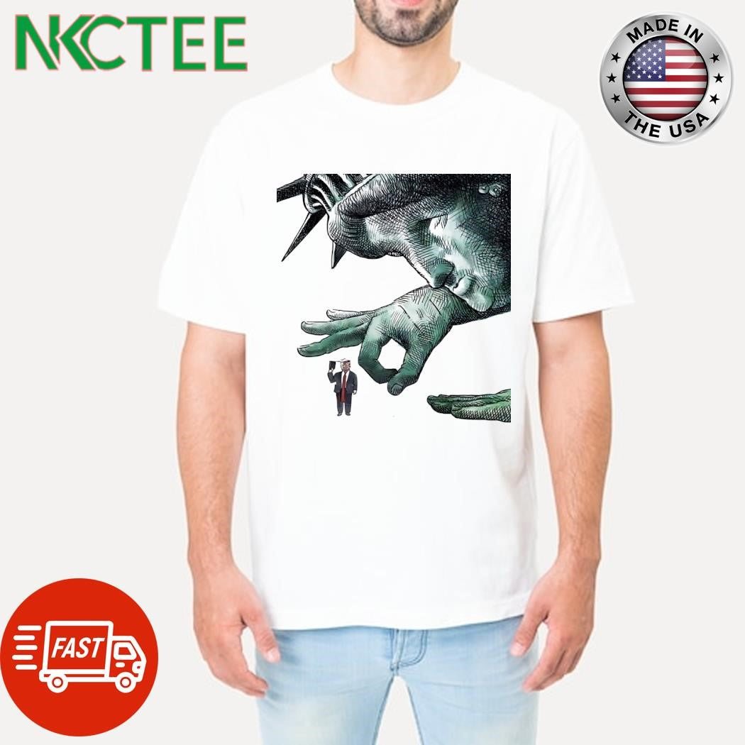 Statue of Liberty snap fingers Donald Trump shirt