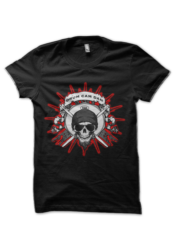 DrumCamDAN â€“ FRONT Black T-Shirt Hoodie, Sweatshirt | CoreVibeTees.com