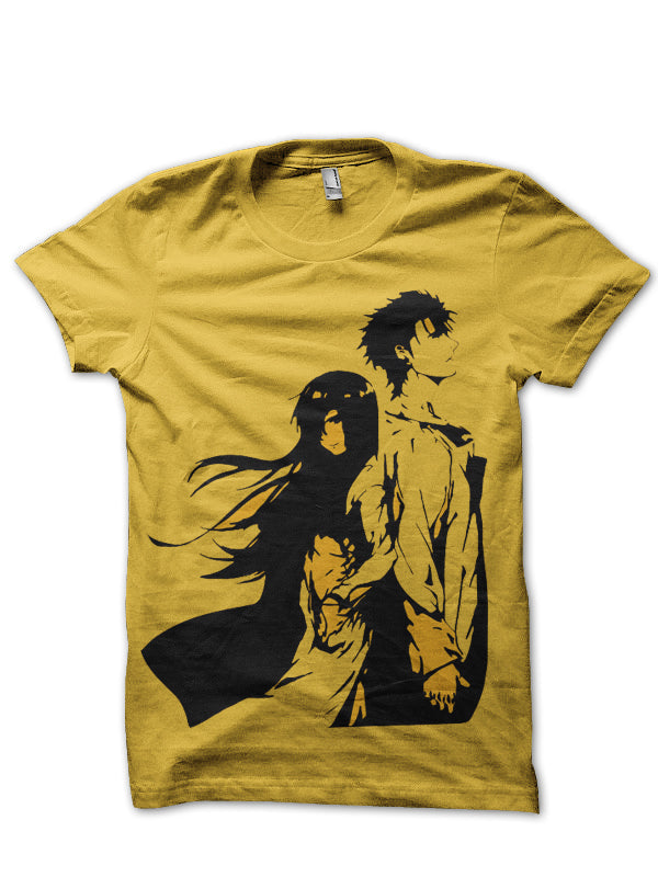 Steins Gate Yellow Half Sleeve T-Shirt Hoodie, Sweatshirt | CoreVibeTees.com