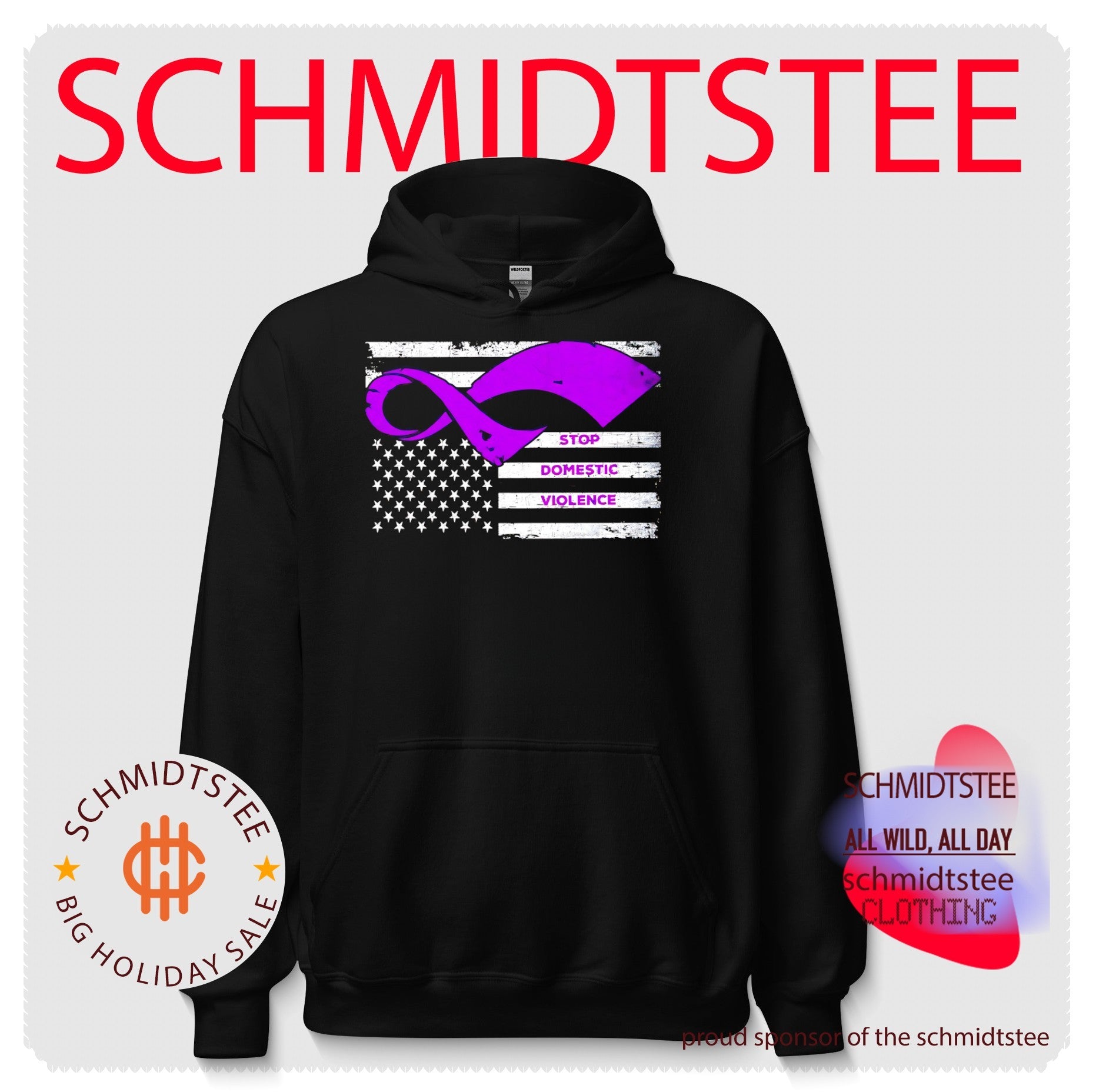 Stop domestic violence Purple Ribbon America flag shirt