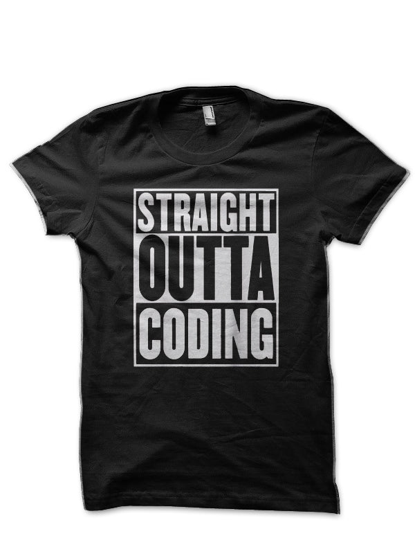 Straight Outta Coding Black T-Shirt Hoodie, Sweatshirt | CoreVibeTees.com