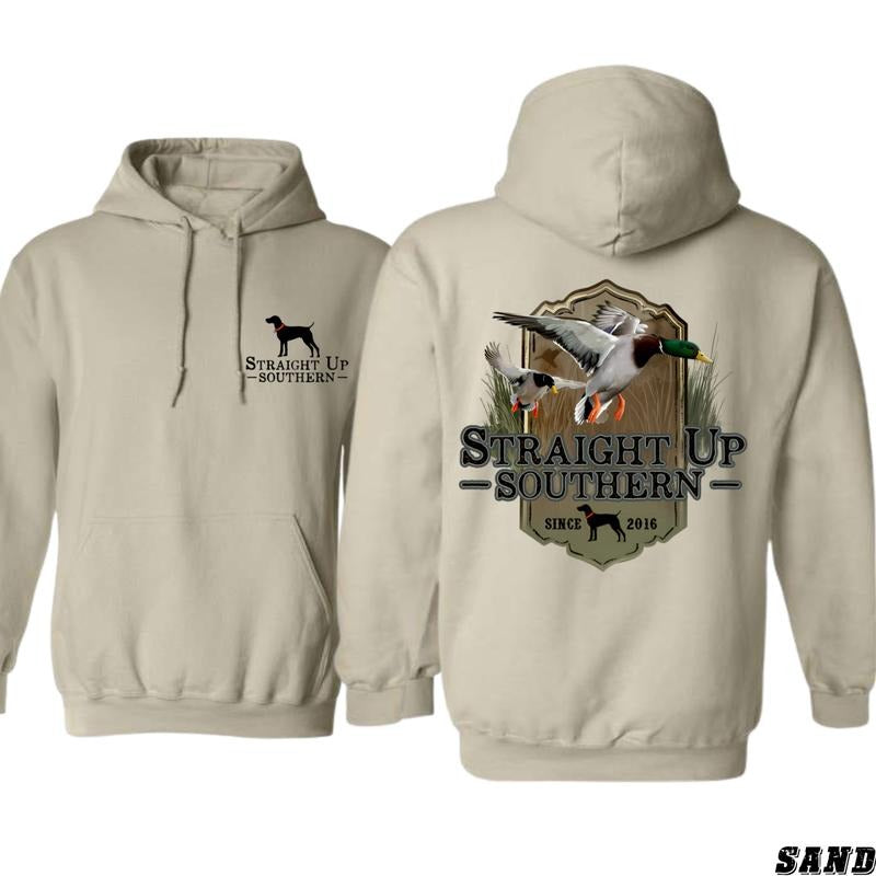 Straight Up Southern Hoodie - Mallard Duck Hunting Design, Camo Country Hoodies, Perfect for Outdoor Enthusiasts, Ideal for Casual Wear, Comfortable and Stylish, Hoodie For Men, Hoodie For Women Menswear Sweaters Tops Underwear