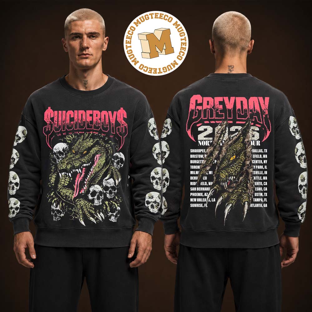 Suicideboys North American Tour Greyday 2026 Tour Merch Crocodile Two Sided Long Sleeve