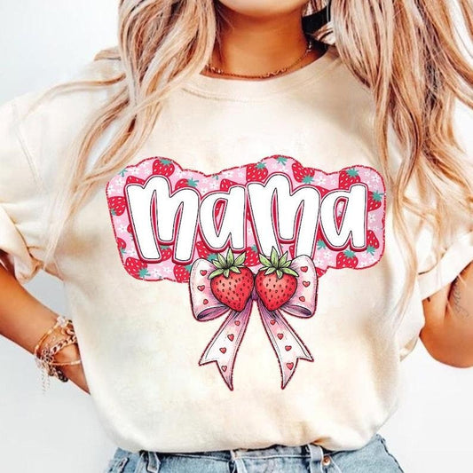 Summer Strawberry Mama Shirt Trendy Coquette Mothers Day Cute Mom Life Gift T-Shirt