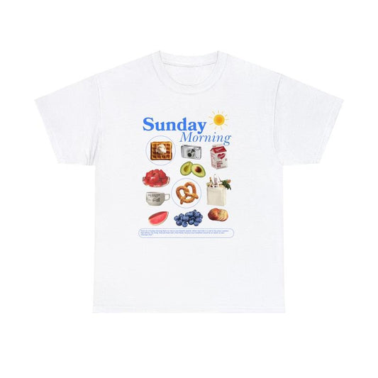 Sunday Morning Graphic Tee, Aesthetic Crewneck Shirt, Trendy Crewneck Graphic Sweatshirt, Breakfast Club Graphic Womenswear Tee, Y2k Sweater, Aesthetic Shirt Women