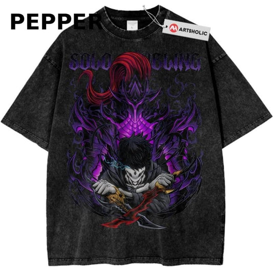 Sung Jinwoo T-Shirt, Solo Leveling Shirt, Anime Shirt, Vintage Graphic Tee