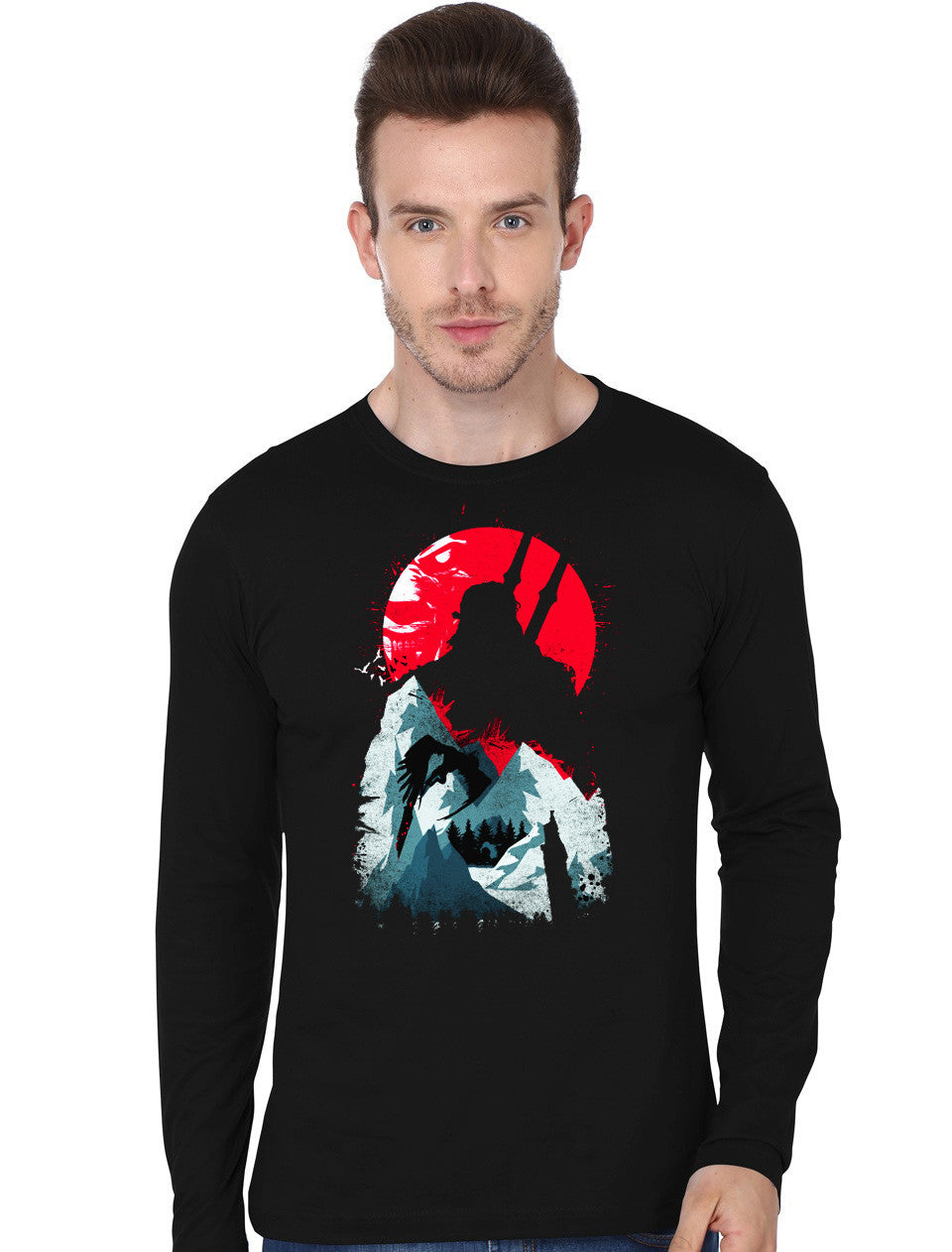 Sunset Hunter  Black Full Sleeve T-Shirt Hoodie, Sweatshirt | CoreVibeTees.com