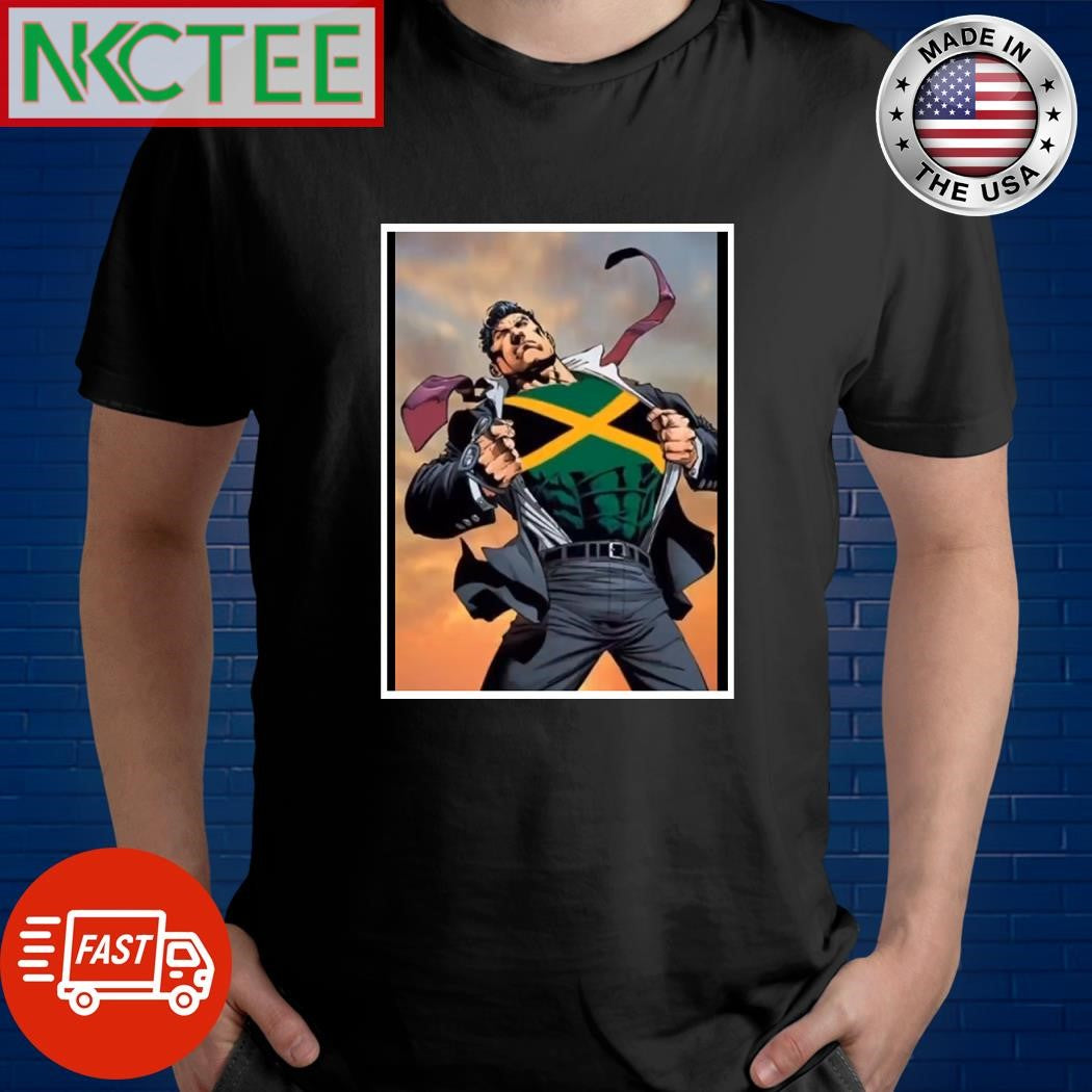 Super hero mage green man tear shirt