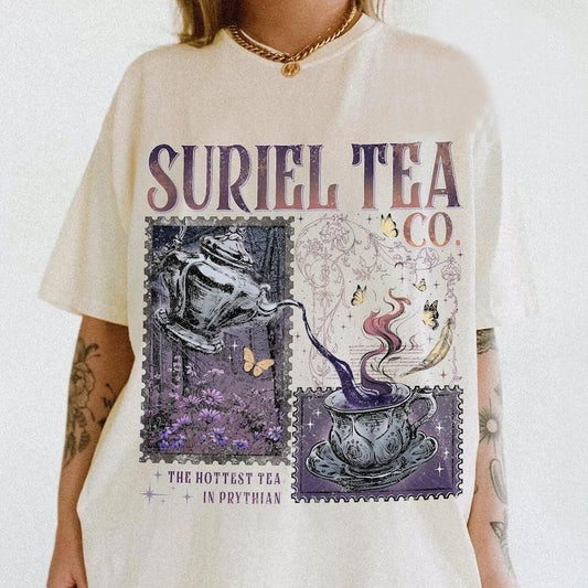 Suriel Tea Co T-Shirt, A Court Of Thorns And Roses Tee, Bookish Shirt, Suriel Tea Tee, Acotar Tee Booktok Merch Bookstagram Romantasy Gift ,Women Gift