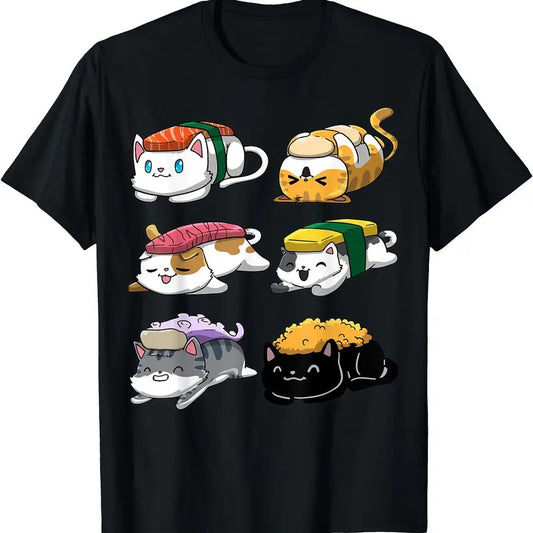 Sushi Cats Sushi Lover Cat Lover Kawaii Anime Neko TShirt