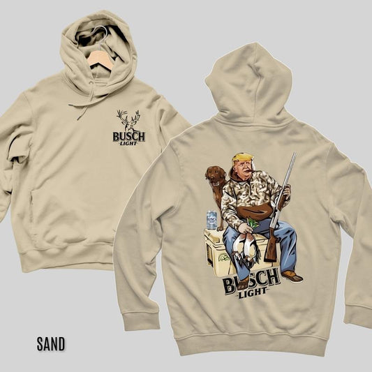 Hunter Trump With Busch Light Beer 2 Siders Hoodies/Shirt/Sweatshirt, Retro Crewneck, Cotton