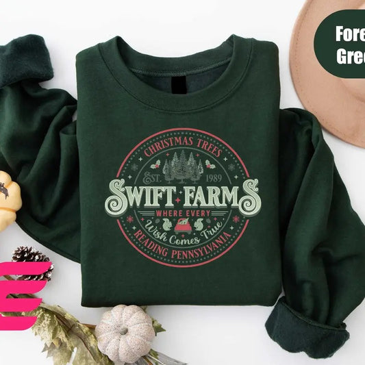Swiftii Farm Christmas Trees Sweatshirt, Christmas Tree Sweatshirt, Christmas Tree Sweater, Christmas Holiday Shirt, Xmas Tree, Xmas Gift Soft Cotton Shirt, Christmas Gift Idea, Gift For Him, Gift For Herstyle{n002}2