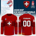 Switzerland 2026 IIHF Ice Hockey Championship Custom Hockey Jersey