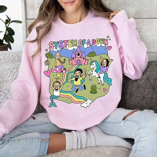 System of a Down Music Band Sweatshirt- Freak On a Leash Funny Vibes Cozy Crewneck Sweater
