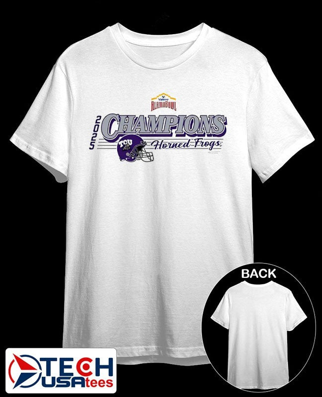 TCU Horned Frogs 2025 Alamo Bowl Champions helmet shirt