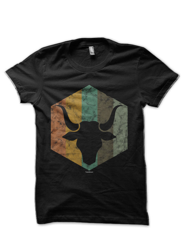 Bull Retro Black Half Sleeve T-Shirt Hoodie, Sweatshirt | CoreVibeTees.com