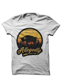 Allegedly Bull Funny Western Vintage Retro Sunset Distressed Half Sleeve T-Shirt Hoodie, Sweatshirt | CoreVibeTees.com