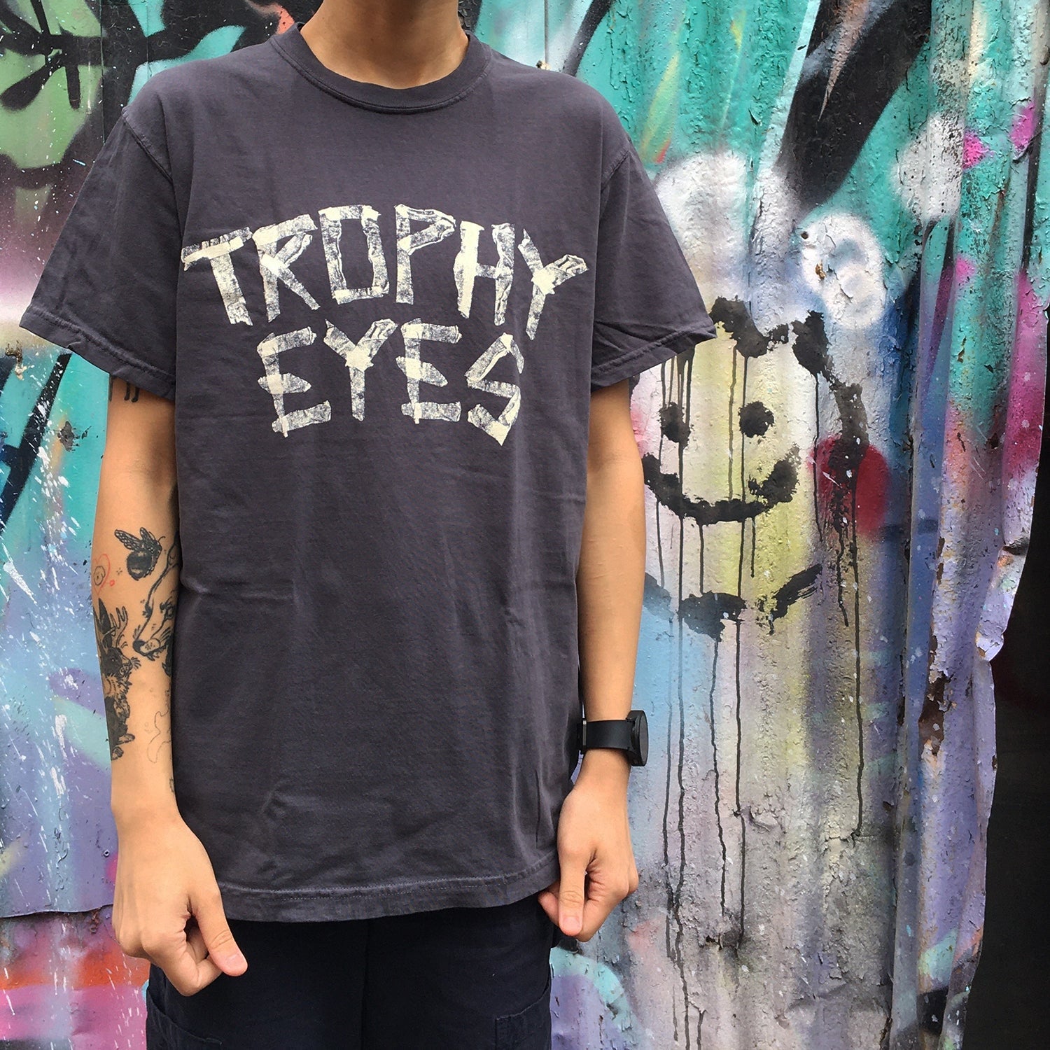 Tape Logo T-Shirt (Faded Black) Hoodie, Sweatshirt | CoreVibeTees.com (Image 2)