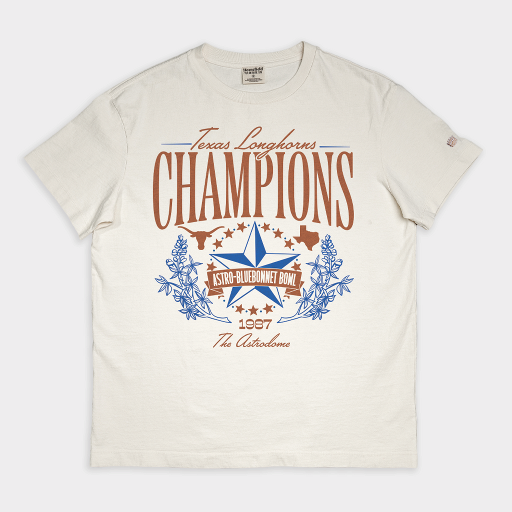 Texas 1987 Astro-Bluebonnet Bowl Champs Vintage Heavyweight Tee Style001 Hoodie, Sweatshirt | CoreVibeTees.com (Image 1)