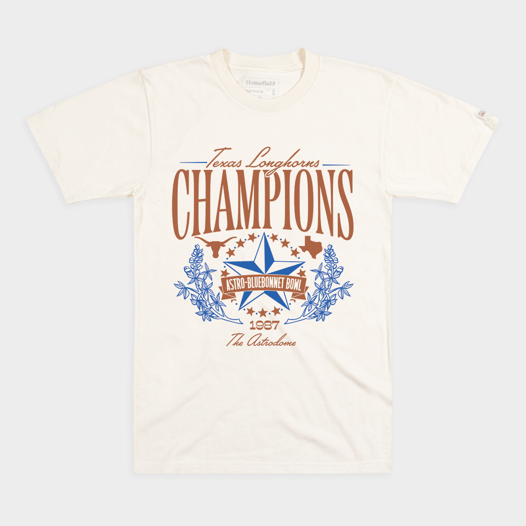 Texas 1987 Astro-Bluebonnet Bowl Champs Tee Style001 Hoodie, Sweatshirt | CoreVibeTees.com (Image 1)